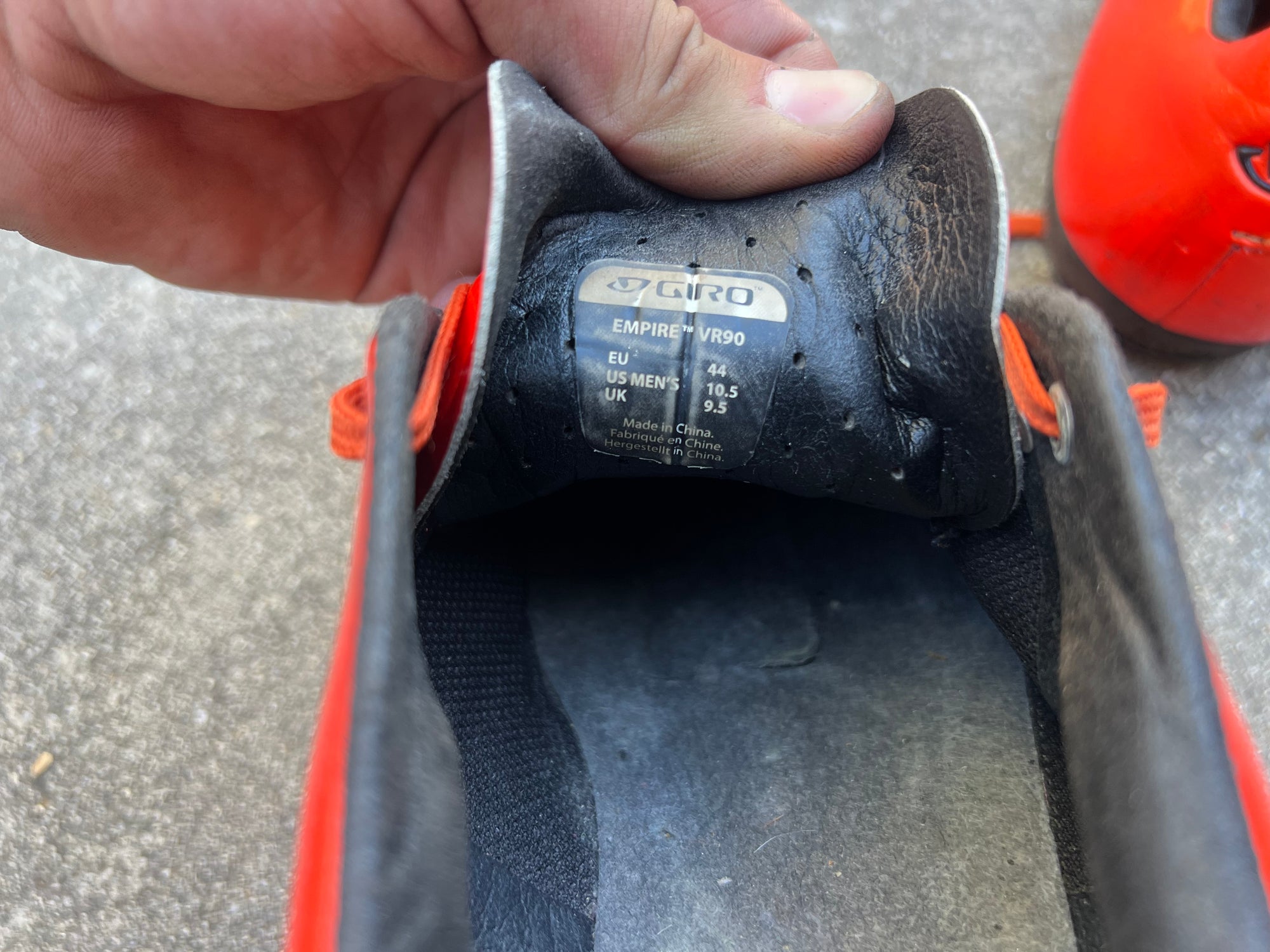 GIRO VR90 Clipless Shoes 44 EU EUR 10.5 US Mens Mountain Bike MTB Easton Carbon Orange