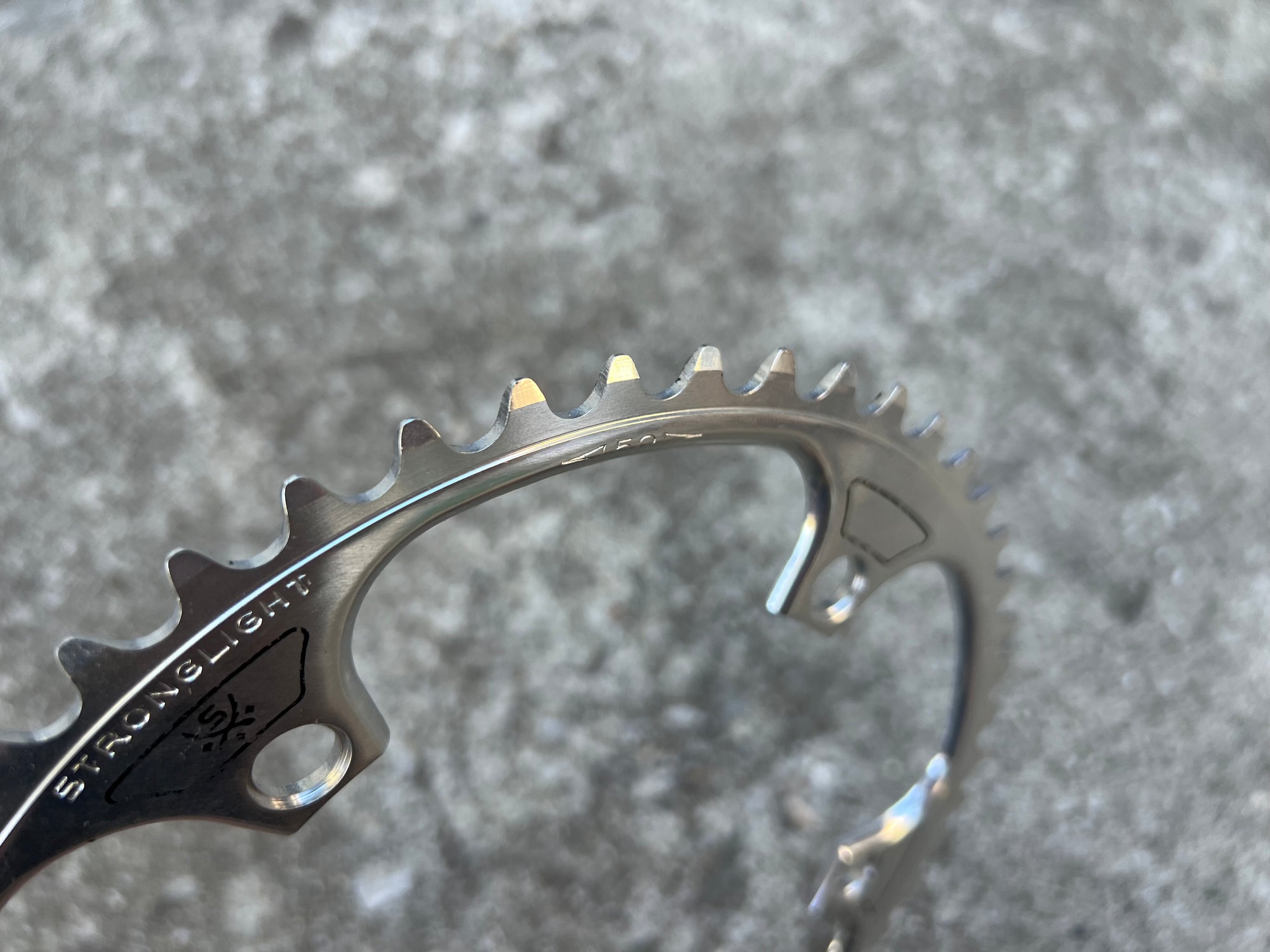 Stronglight 50T 144 BCD 5 Bolt Chainring Silver Road Bike Vintage Big