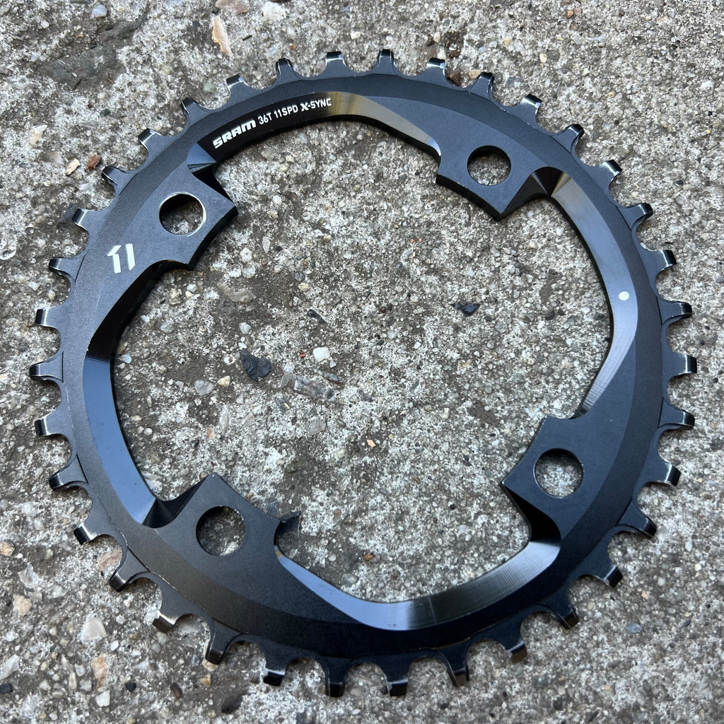 SRAM 11 Speed 36T 104 BCD X-Sync Chainring Narrow Bike 1x Black 4 Bolt