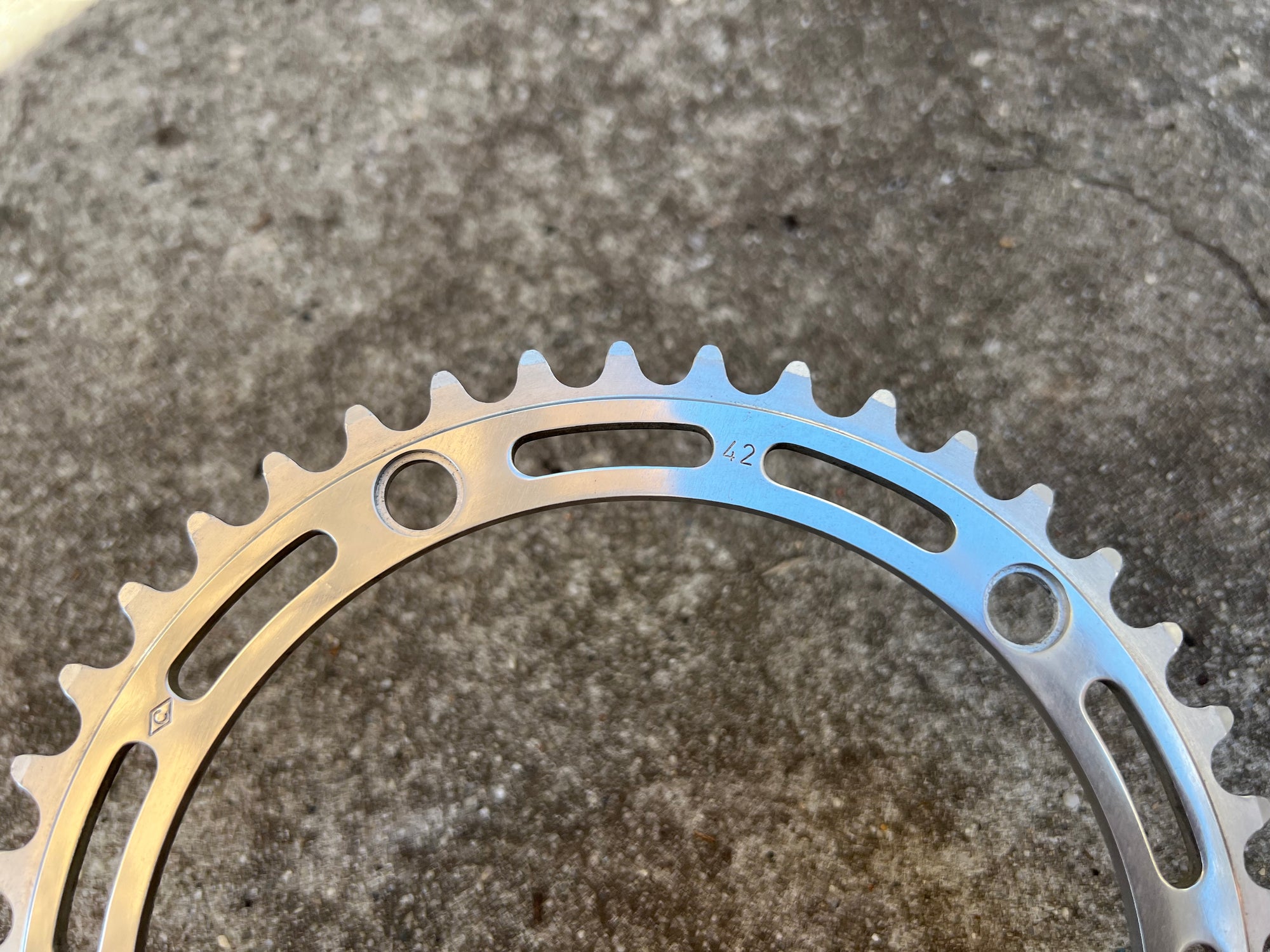 Campagnolo 144BCD 42T 5 Bolt Chainring Silver Road Track Campy