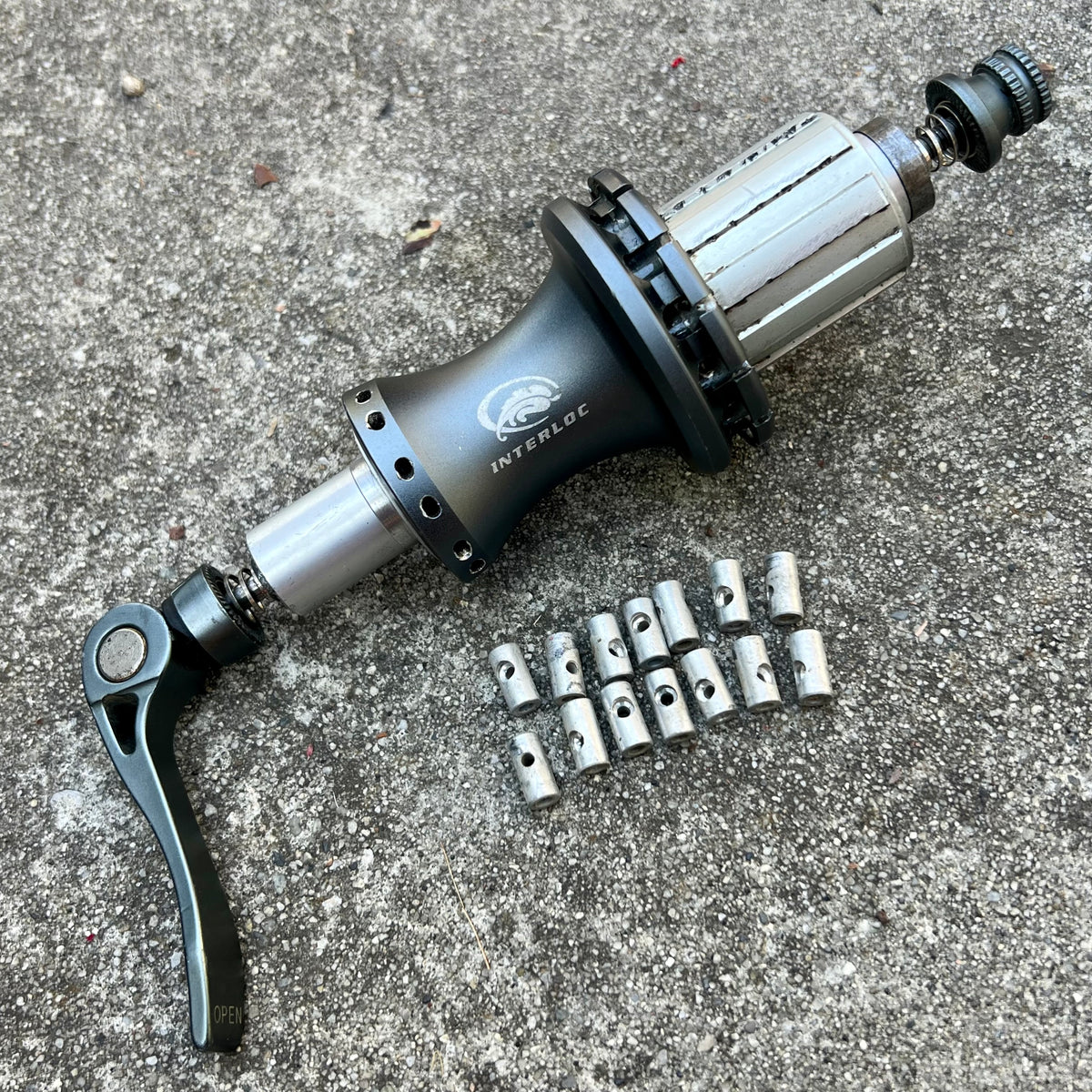 IRD Interloc 28H 135mm Gray 8/9/10 Speed Straight Pull Rear Hub