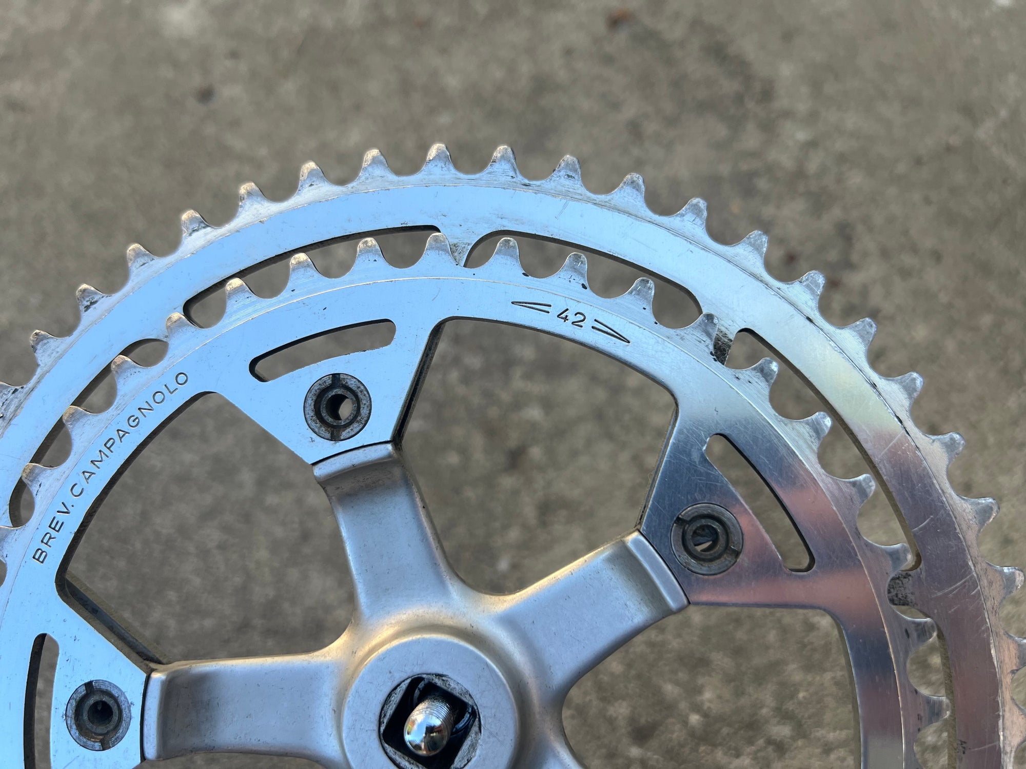 Campagnolo Triomphe Victory Crankset 170mm Double 42-52T Silver Vintage Road