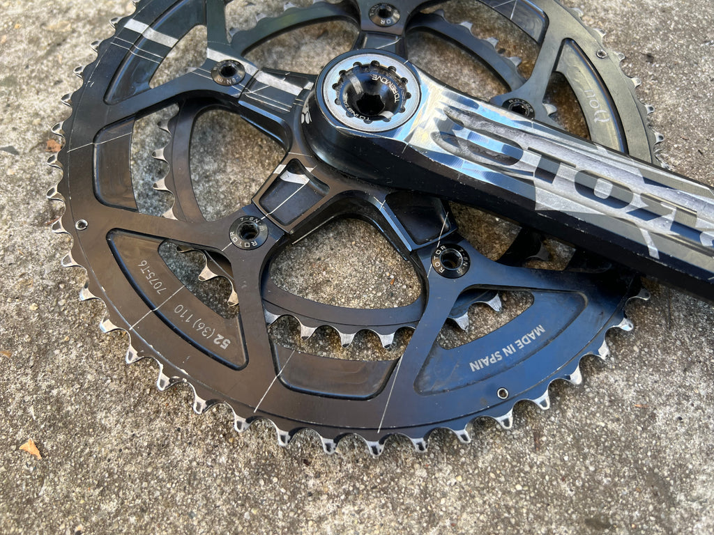 Rotor 3D+ Double Crankset 36/52T BB30 175mm Black Road Bike