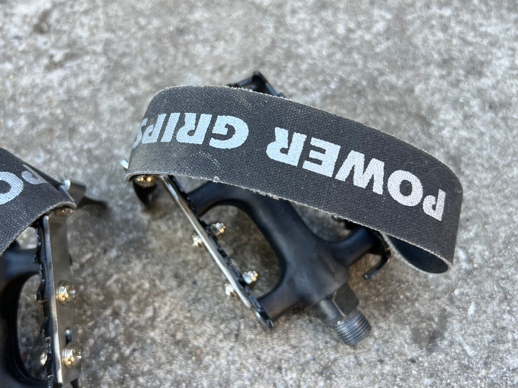 MINT Power Grips Toe Strap Platform Pedals MTB Mountain Bike Black