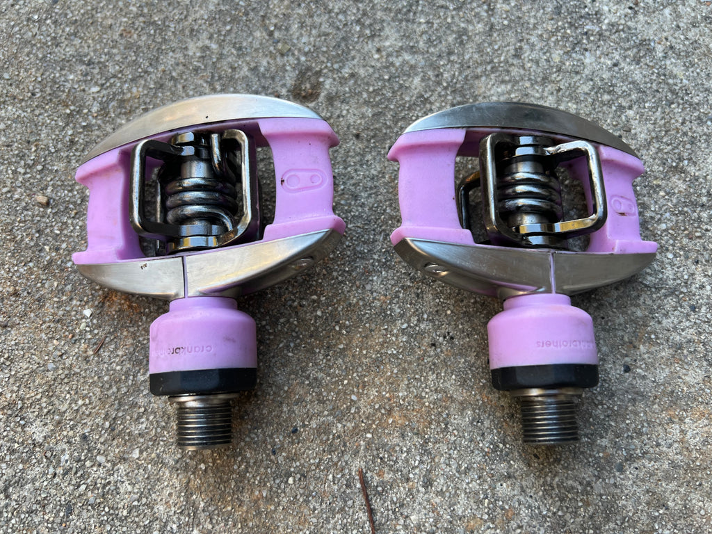 Crankbros Quattro Clipless Pedals  Pink Silver Road Bike Triathlon