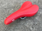 NOS NEW Brompton Red Comfort Saddle Folding Bike Commuter Hollow Cr-Mo Rails Hybrid