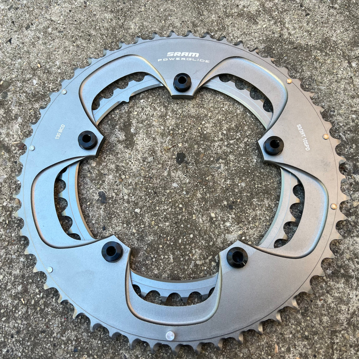 NEW SRAM Powerglide 130 BCD 53/39T 10 Speed Chainring Set With Bolts