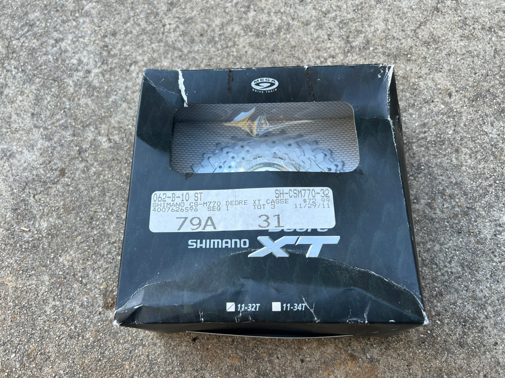 NOS Shimano Deore XT CS-M770 11-32T 9 Speed Cassette Vintage MTB Mountain Bike-Bicycle Bin