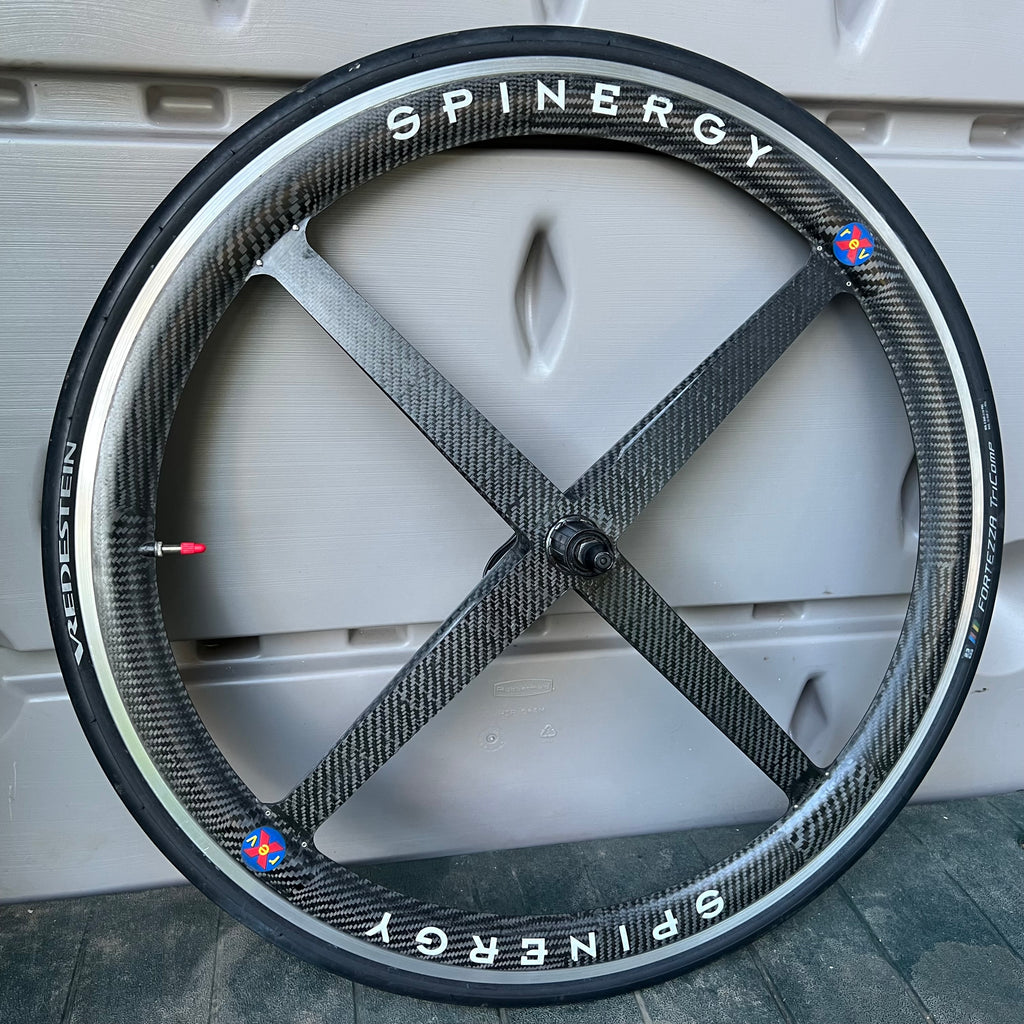 Spinergy REV X 700c Carbon 4 Spoke 8 Speed Clincher Vintage Road Rear Wheel