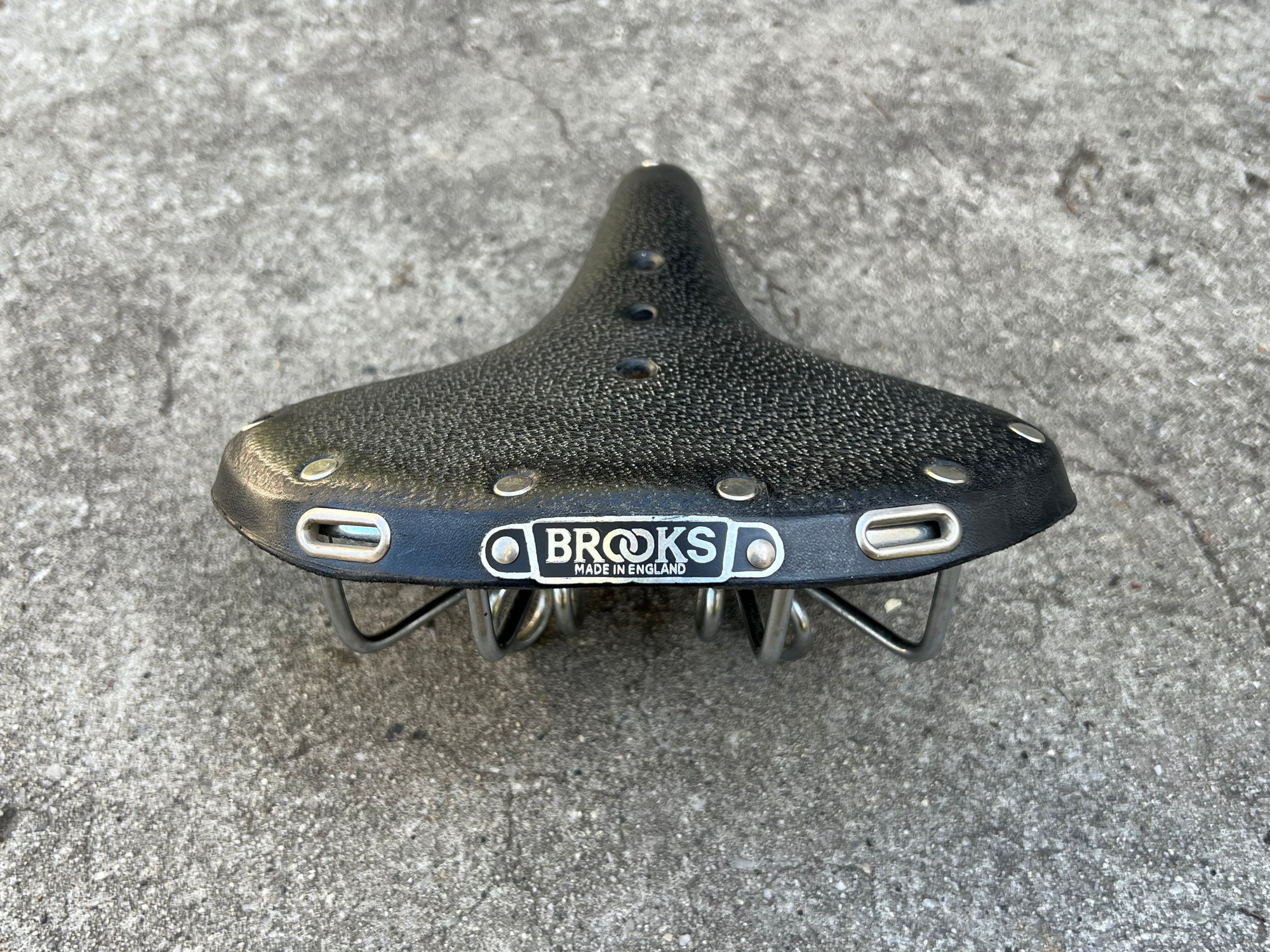 NICE Brooks B72 Black Leather Saddle 4 Rail Vintage Cruiser Bike Vintage Chrome England