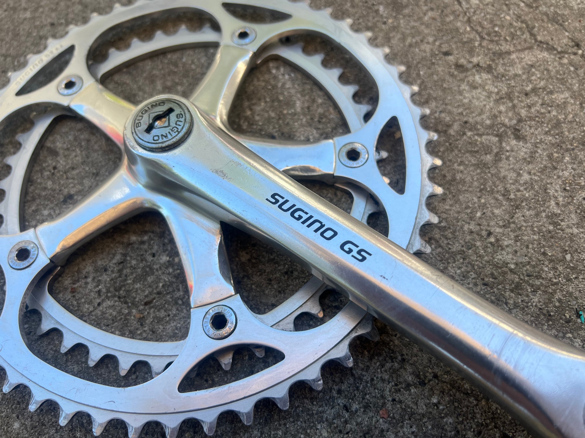 FREE SHIP Sugino GS 170mm 42/52T 144 BCD Double Vintage Road Silver Crankset
