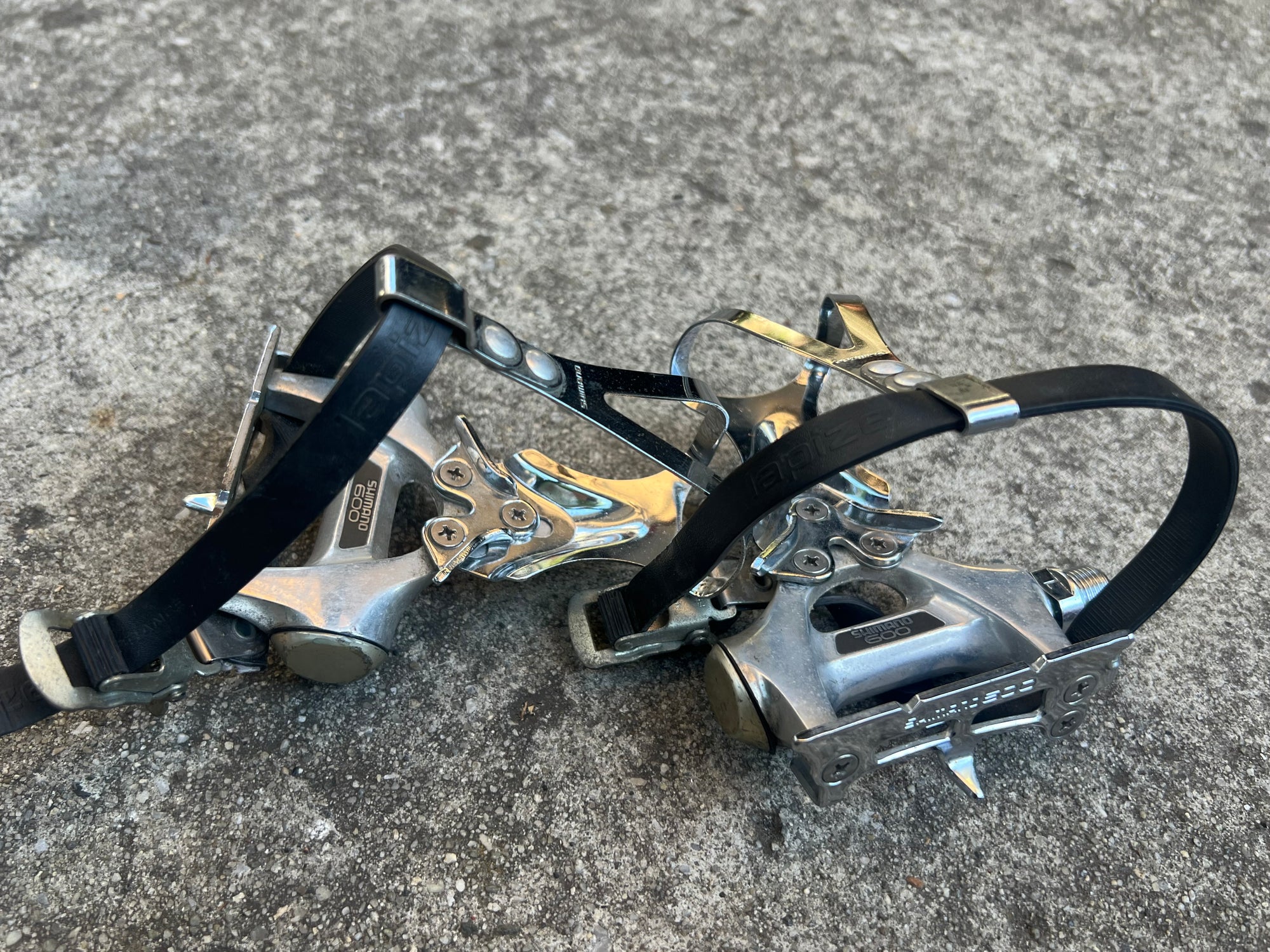 Shimano 600 PD-6207 Toe Clip Pedals Vintage Road Bike Touring Size M Retro