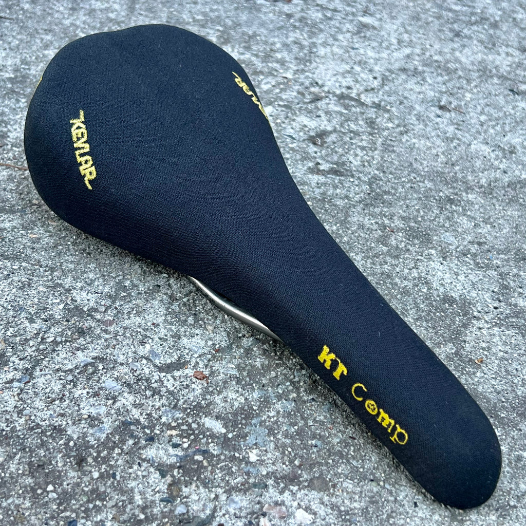 Velo Topo KT Comp Kevlar Titanium Saddle Vintage MTB Mountain Bike Black Yellow