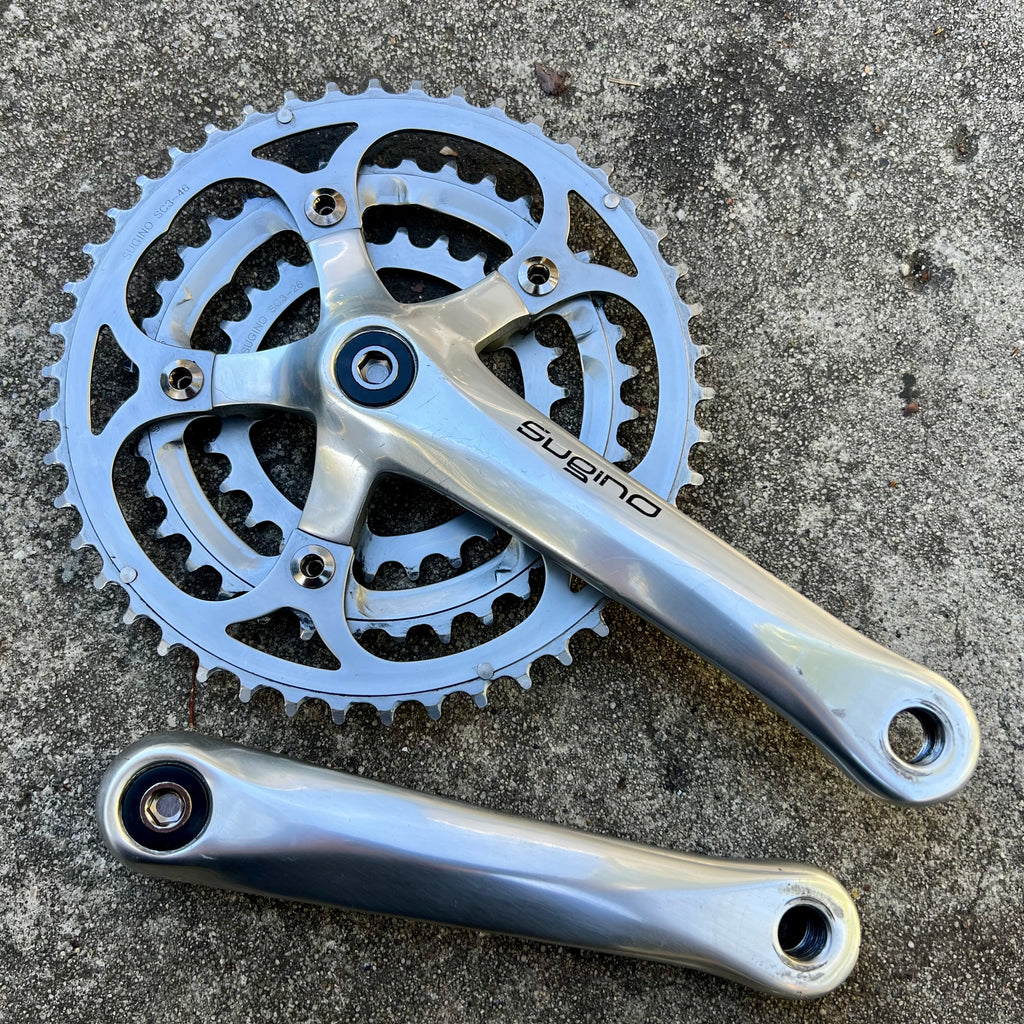 Sugino XD2 165mm Square Taper 26-36-46T Triple Touring Silver Crankset