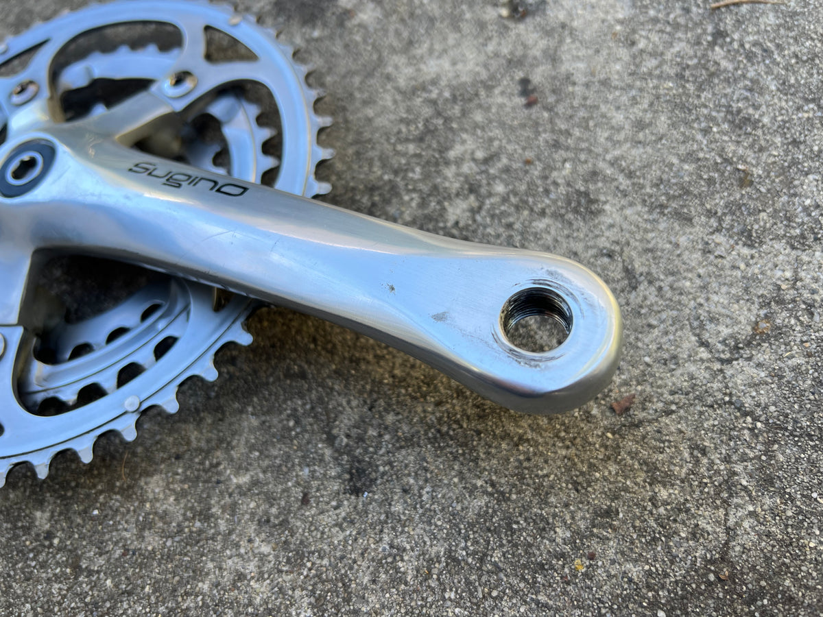 Sugino XD2 165mm Square Taper 26-36-46T Triple Touring Silver Crankset