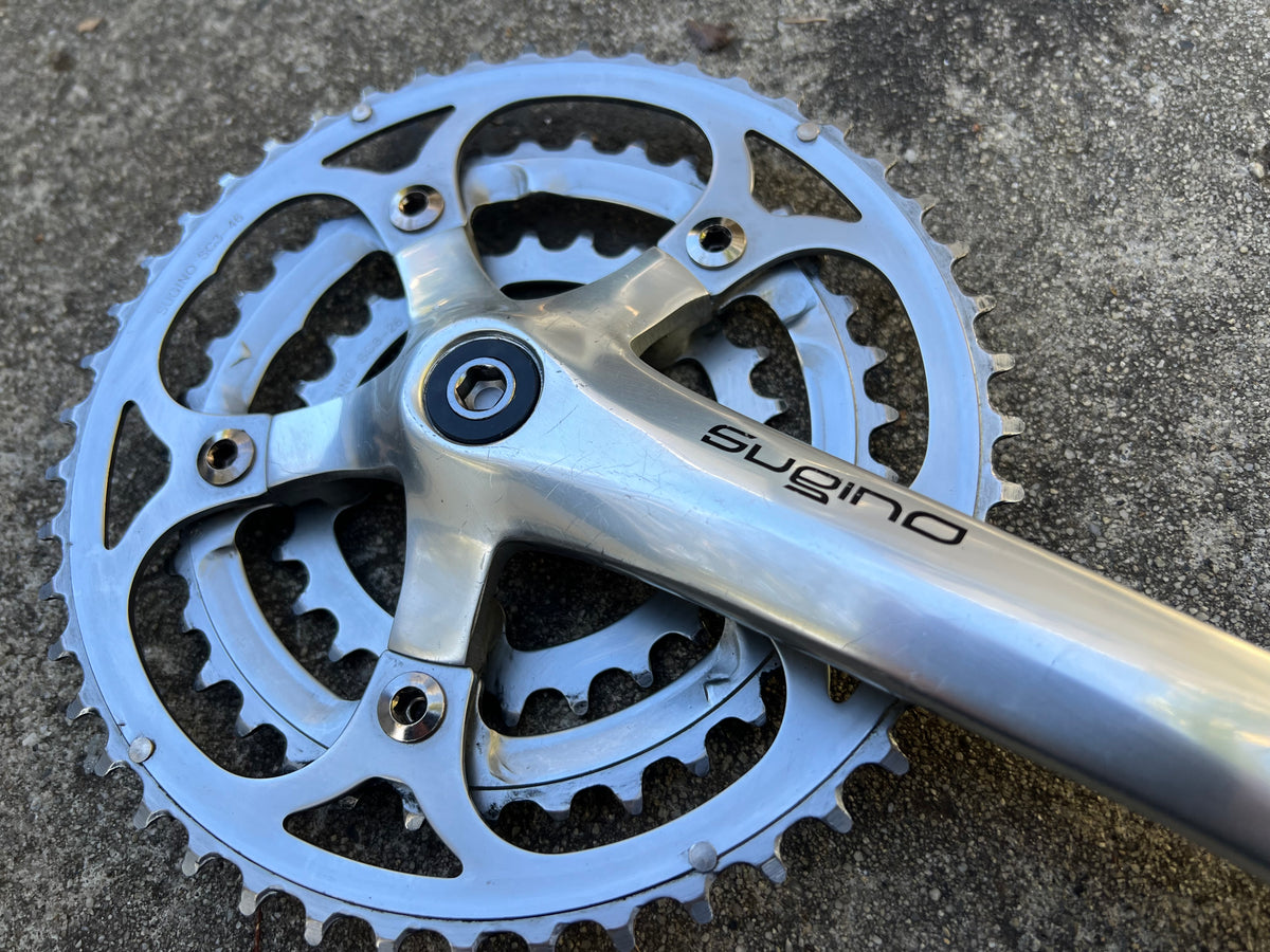 Sugino XD2 165mm Square Taper 26-36-46T Triple Touring Silver Crankset