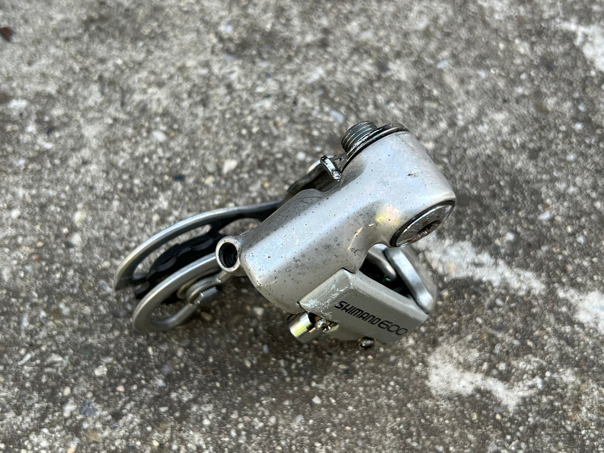 Shimano 600 RD-6207 6 Speed Short Cage Friction Silver Vintage Rear Derailleur