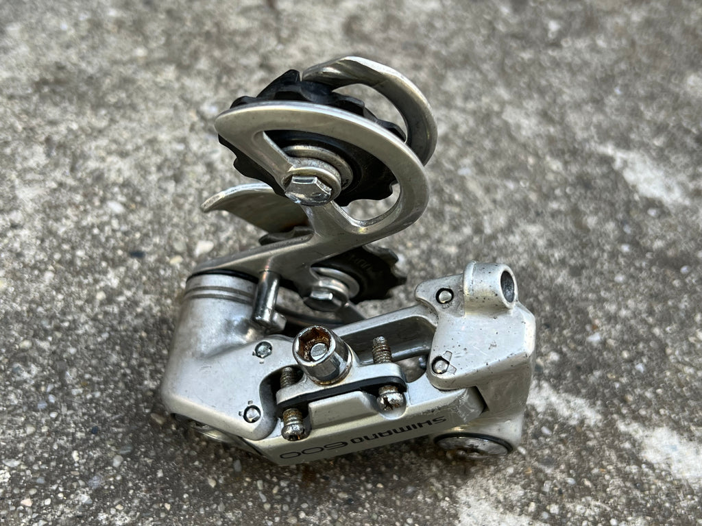 Shimano 600 RD-6207 6 Speed Short Cage Friction Silver Vintage Rear Derailleur