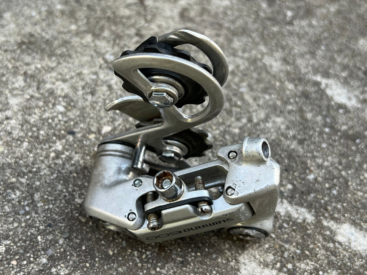 Shimano 600 RD-6207 6 Speed Short Cage Friction Silver Vintage Rear Derailleur